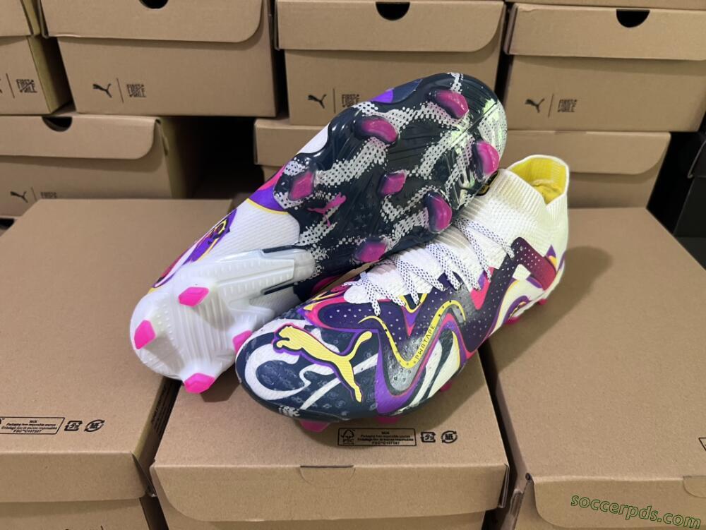Puma Future Ultimate FG Low-Tops Football Boots - White/Rainbow