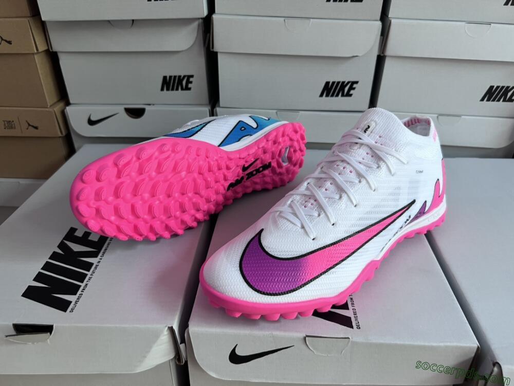 Nike Mercurial Vapor 15 Elite TF Low-Tops Football Shoes - White/Pink