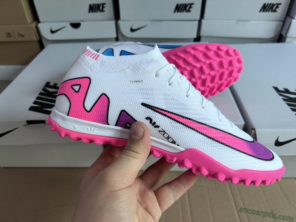 Nike Mercurial Vapor 15 Elite TF Low-Tops Football Shoes - White/Pink