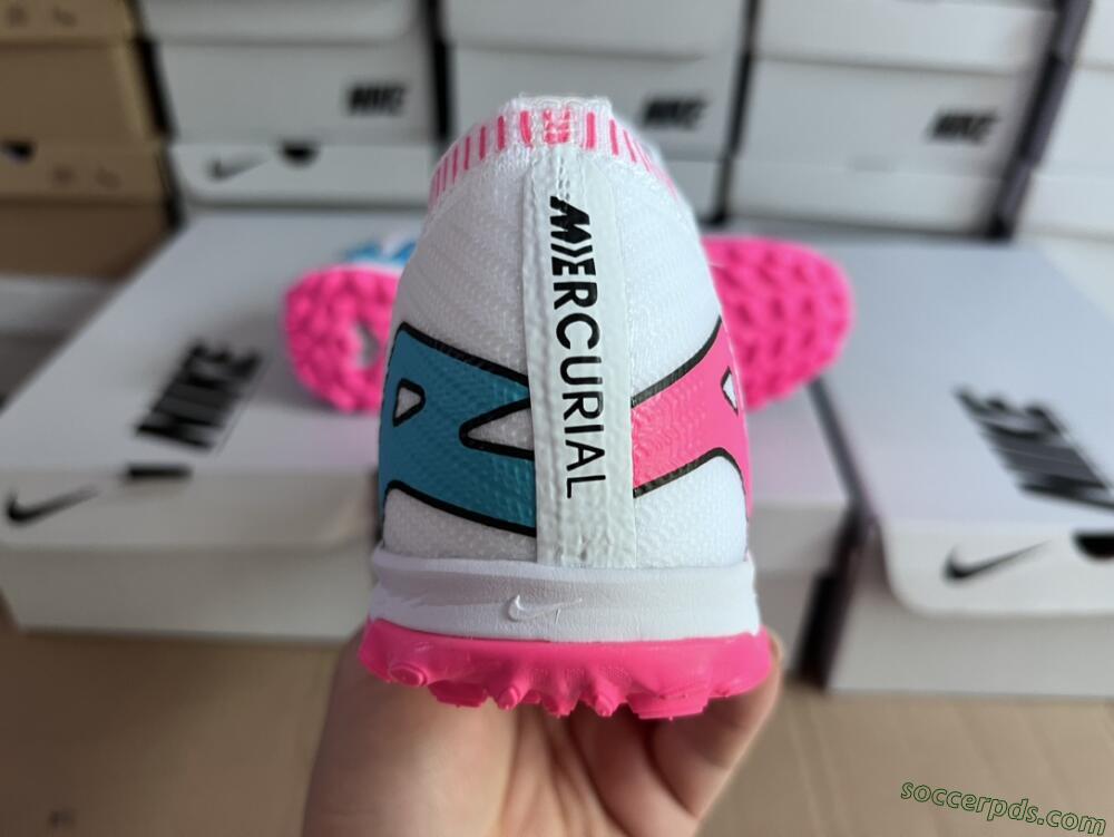 Nike Mercurial Vapor 15 Elite TF Low-Tops Football Shoes - White/Pink