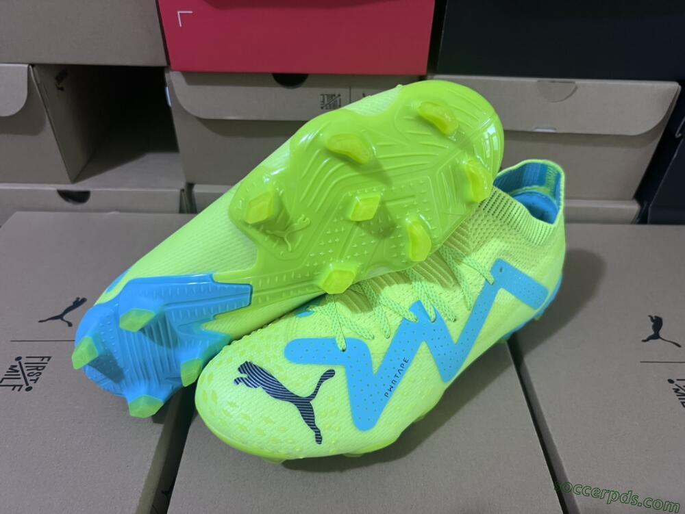Puma Future Ultimate FG Low-Tops Football Boots - Green/Blue/Black