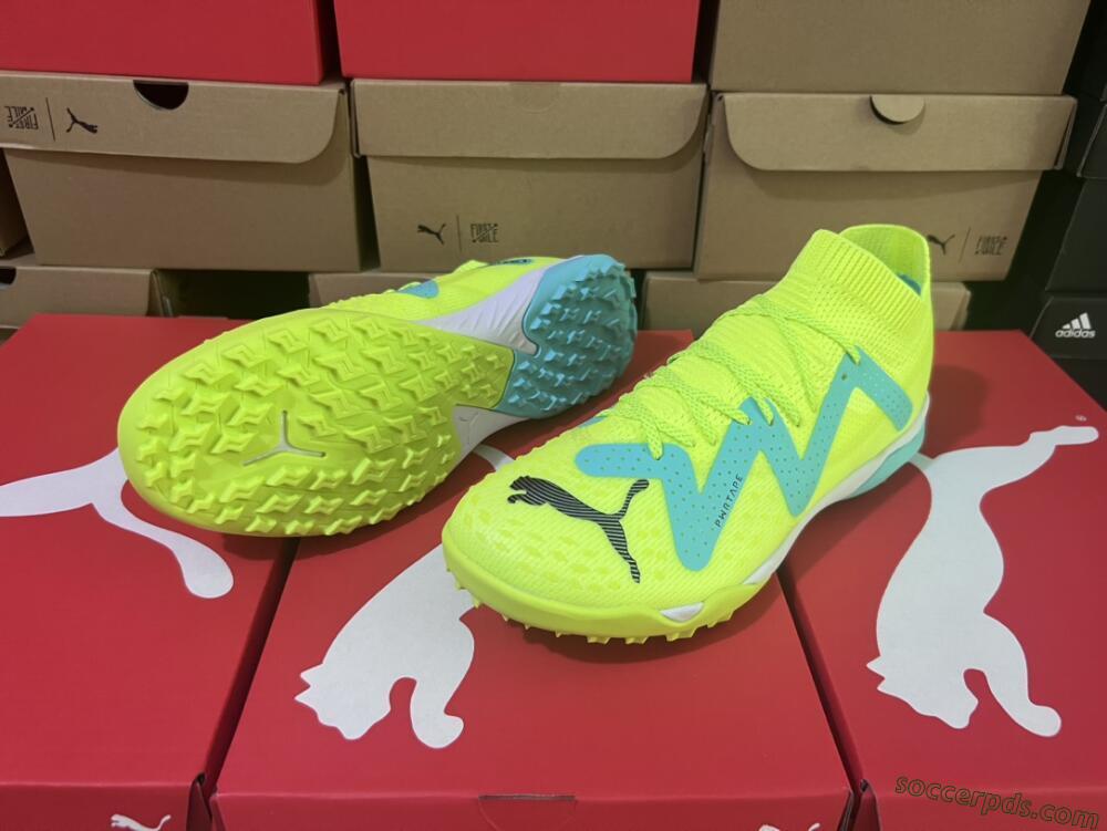 Puma Future X Powercat Tokyo Match TF Low-Tops Football Shoes - Green/Blue/Black