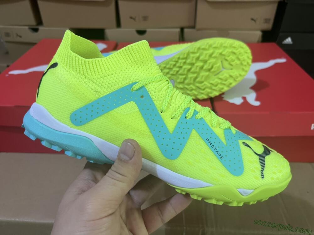 Puma Future X Powercat Tokyo Match TF Low-Tops Football Shoes - Green/Blue/Black