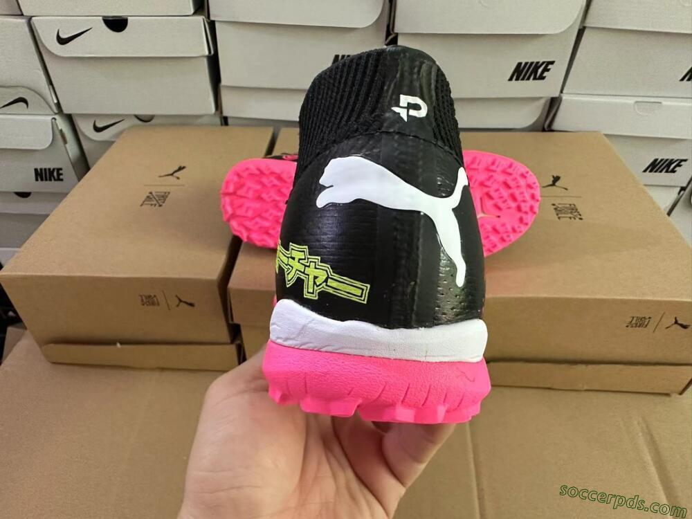 Puma Future X Powercat Tokyo Match TF Low-Tops Football Shoes - White/Black/Pink/Yellow