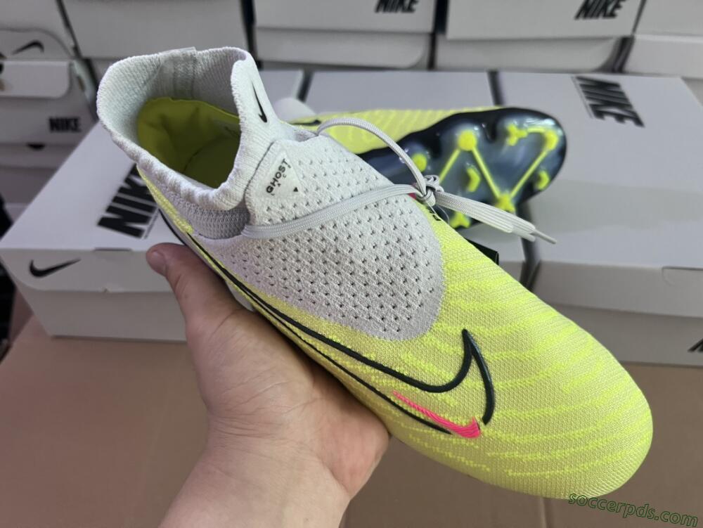 Nike Phantom GX Elite FG High-Tops Football Boots - Grey/Green/Pink
