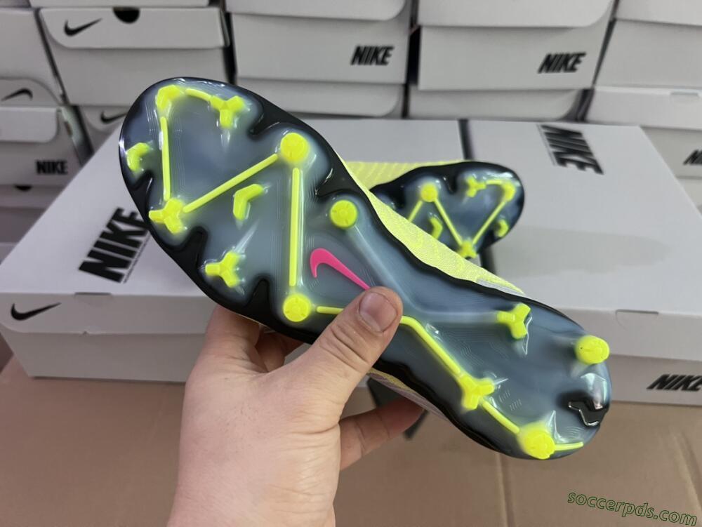 Nike Phantom GX Elite FG High-Tops Football Boots - Grey/Green/Pink