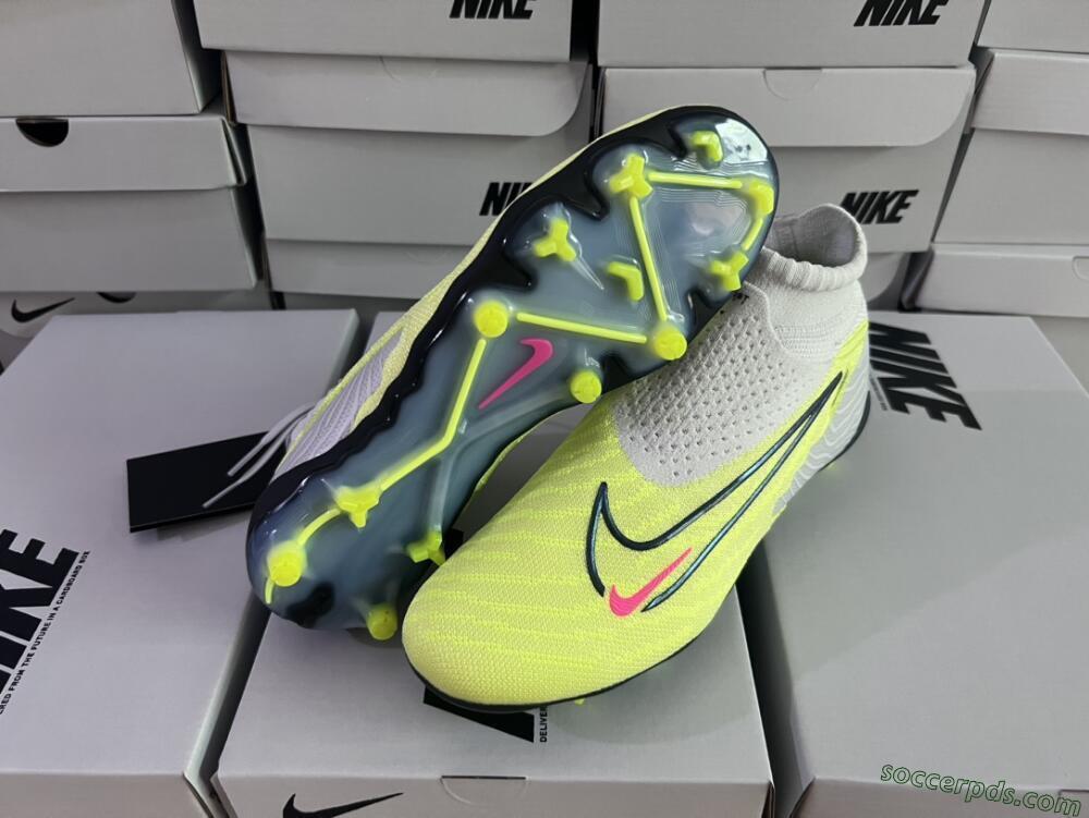 Nike Phantom GX Elite FG High-Tops Football Boots - Grey/Green/Pink
