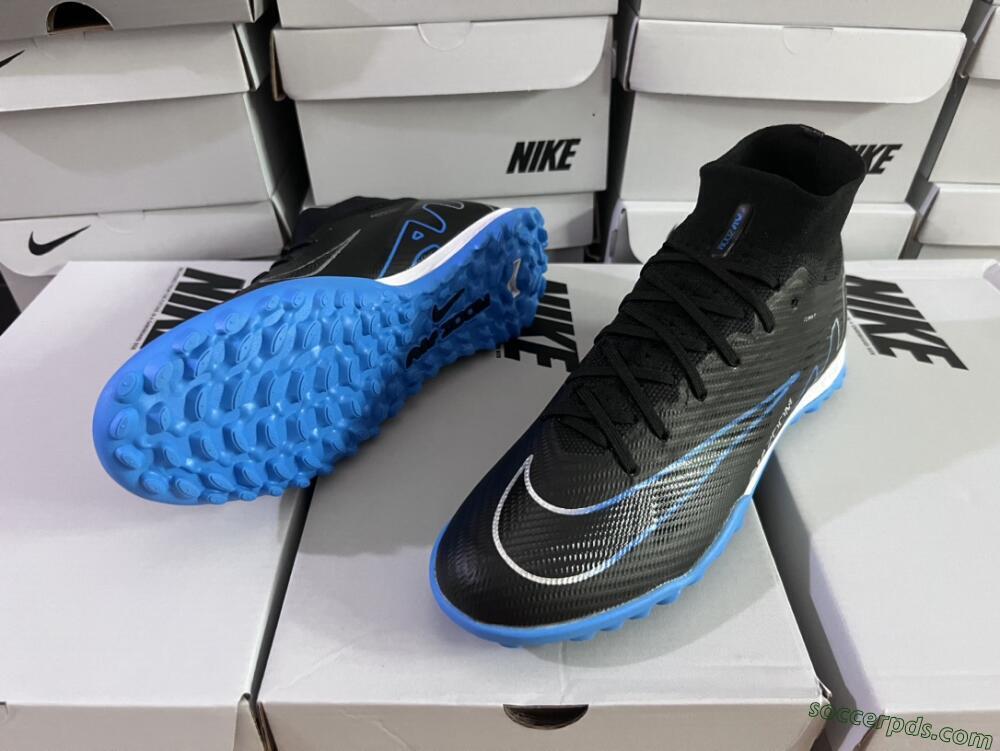 Nike Mercurial Superfly 9 Elite TF High-Tops Football Shoes - Black/Blue
