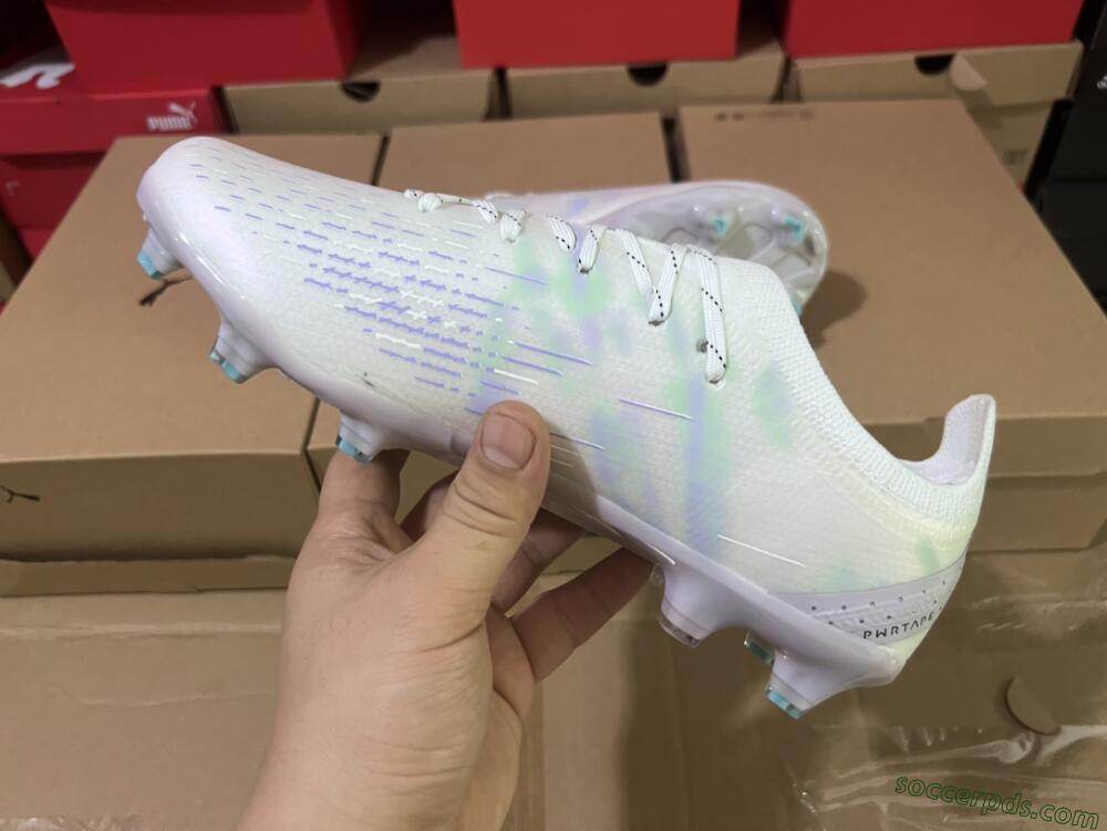 Puma Ultra Ultimate FG Low-Tops Football Boots - White/Green/Blue/Black