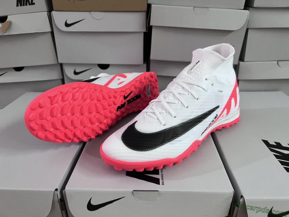Nike Mercurial Superfly 9 Elite TF High-Tops Football Shoes - White/Black/Red