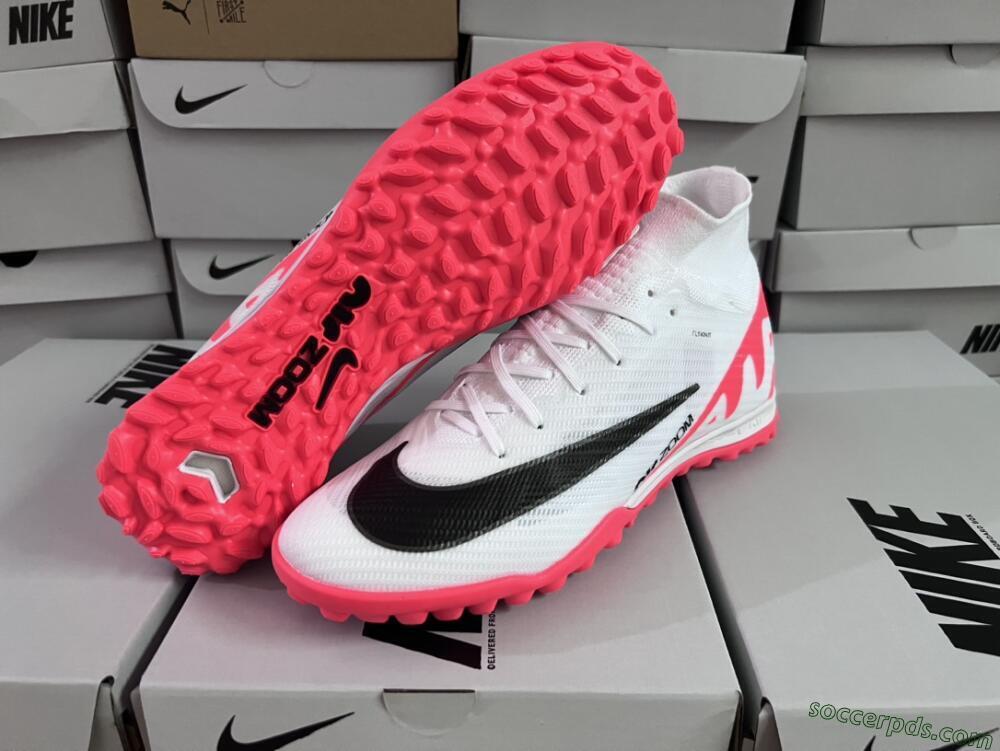 Nike Mercurial Superfly 9 Elite TF High-Tops Football Shoes - White/Black/Red