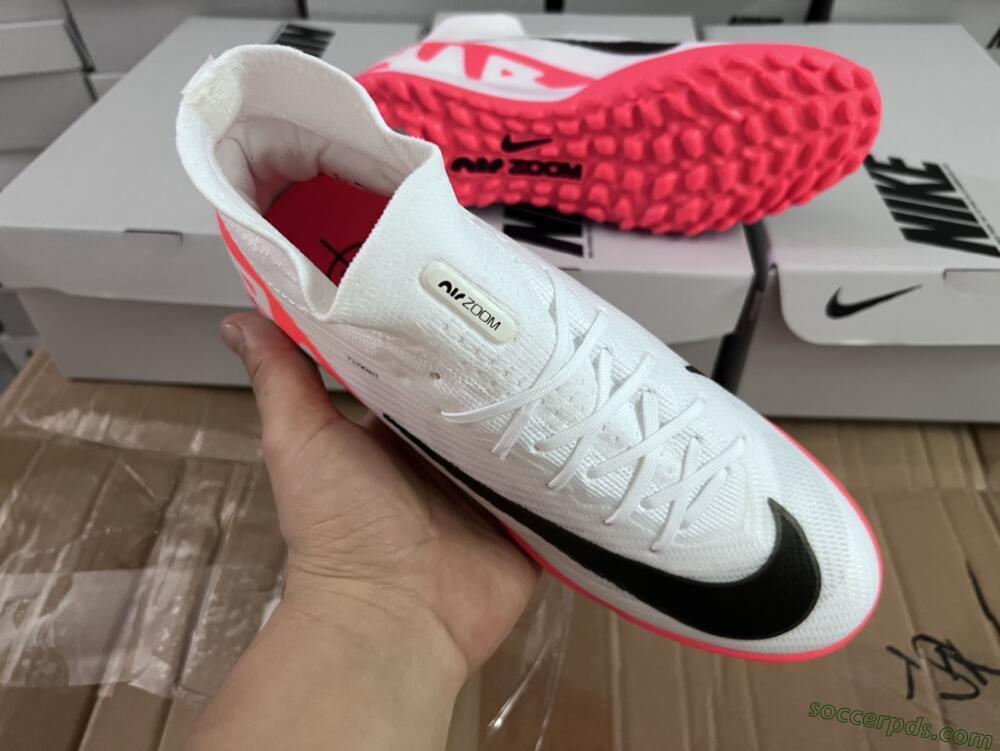 Nike Mercurial Superfly 9 Elite TF High-Tops Football Shoes - White/Black/Red