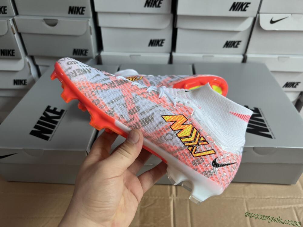 Nike Air Zoom Mercurial Superfly 9 Elite FG High-Tops Football Boots - White/Orange/Sliver