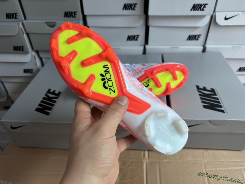 Nike Air Zoom Mercurial Superfly 9 Elite FG High-Tops Football Boots - White/Orange/Sliver
