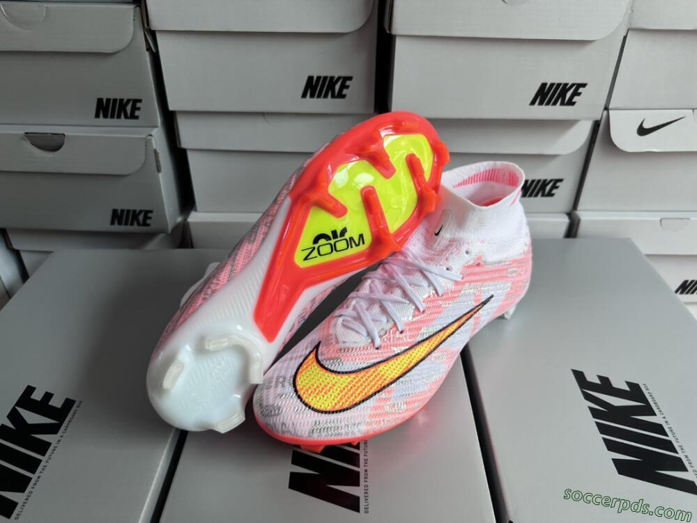 Nike Air Zoom Mercurial Superfly 9 Elite FG High-Tops Football Boots - White/Orange/Sliver