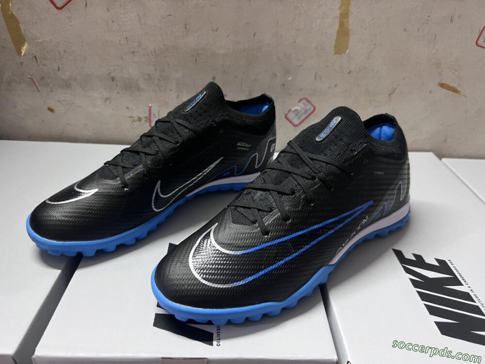 Nike Mercurial Vapor 15 Elite TF Low-Tops Football Shoes - Black/Blue
