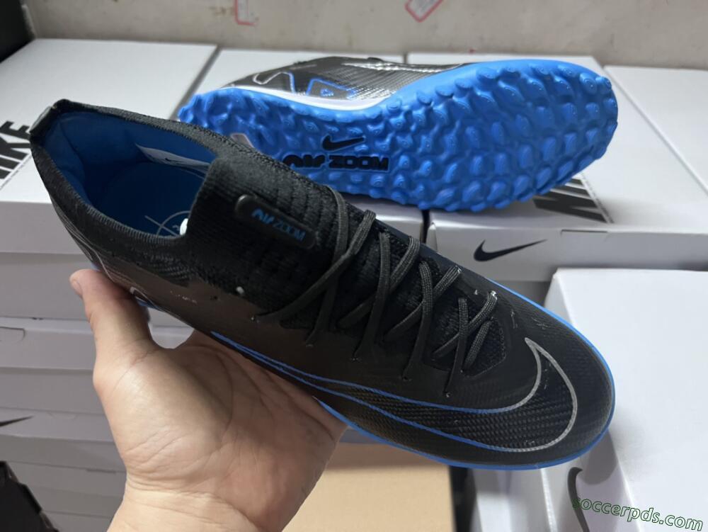 Nike Mercurial Vapor 15 Elite TF Low-Tops Football Shoes - Black/Blue