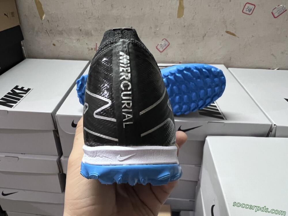 Nike Mercurial Vapor 15 Elite TF Low-Tops Football Shoes - Black/Blue