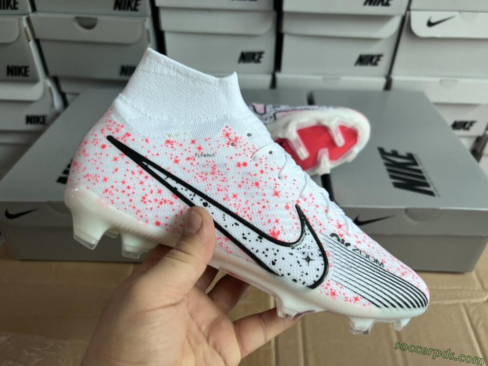 Nike Air Zoom Mercurial Superfly 9 Elite FG High-Tops Football Boots - White/Pink/Black
