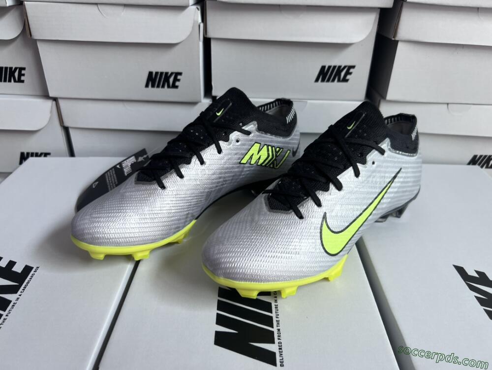 Nike Air Zoom Mercurial Vapor 15 Elite FG Low-Tops Football Boots - Silver/Green