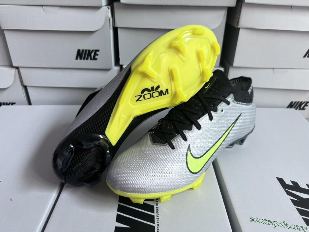 Nike Air Zoom Mercurial Vapor 15 Elite FG Low-Tops Football Boots - Silver/Green