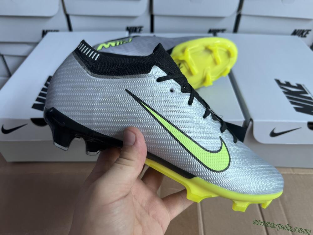 Nike Air Zoom Mercurial Vapor 15 Elite FG Low-Tops Football Boots - Silver/Green