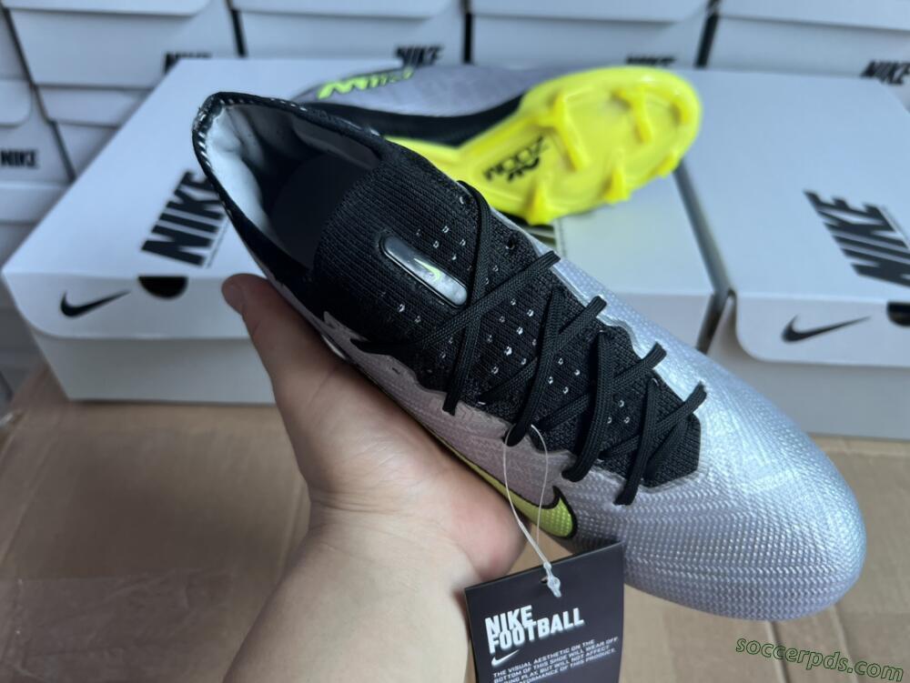 Nike Air Zoom Mercurial Vapor 15 Elite FG Low-Tops Football Boots - Silver/Green
