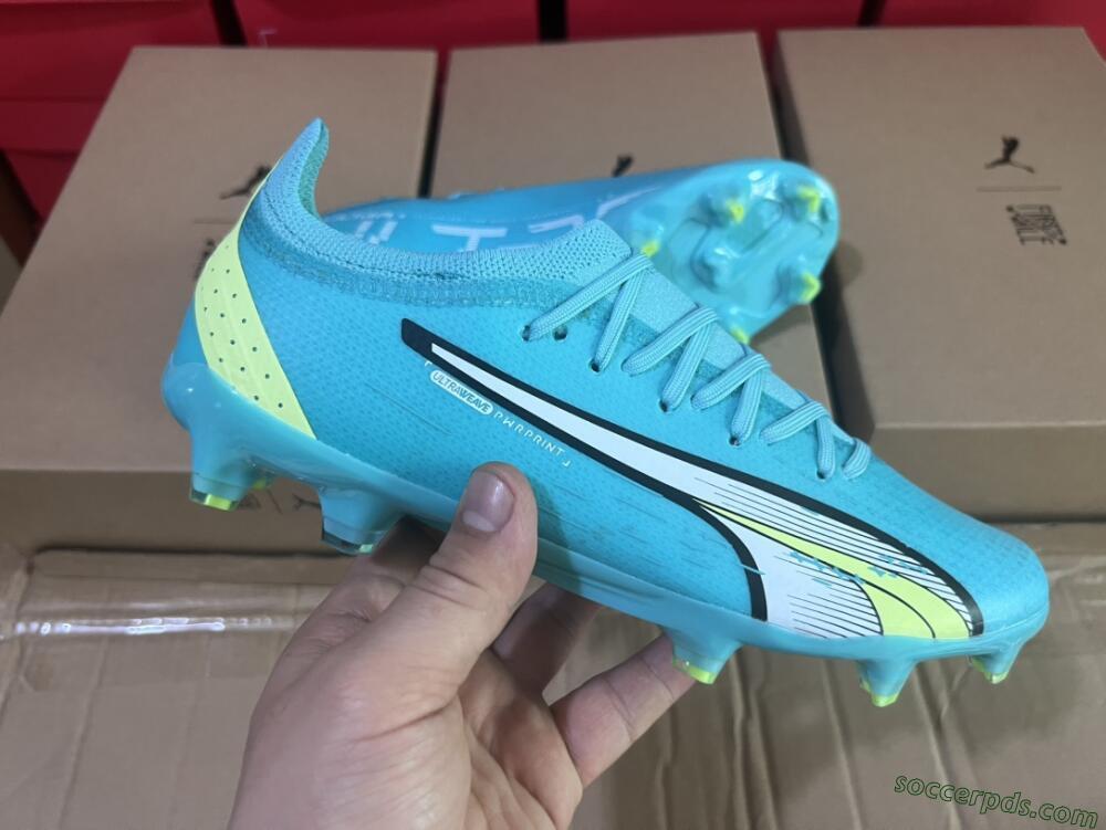 Puma Ultra Ultimate FG Low-Tops Football Boots - Blue/White/Green