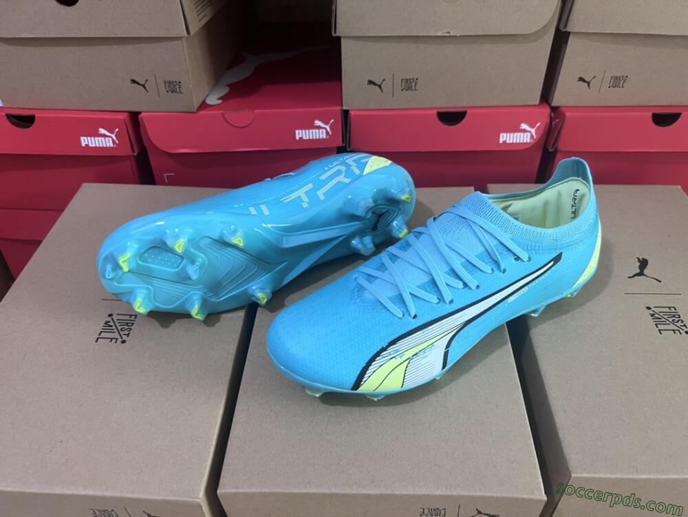 Puma Ultra Ultimate FG Low-Tops Football Boots - Blue/White/Green