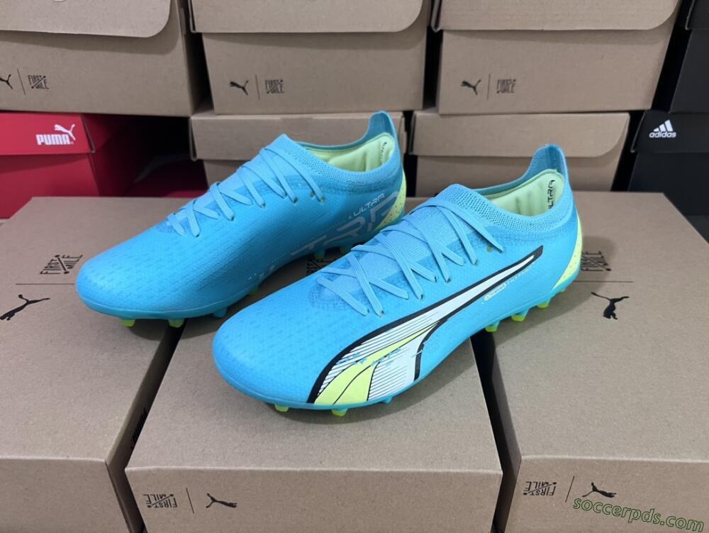 Puma Ultra Ultimate MG Low-Tops Football Boots - Blue/Yellow/Silver
