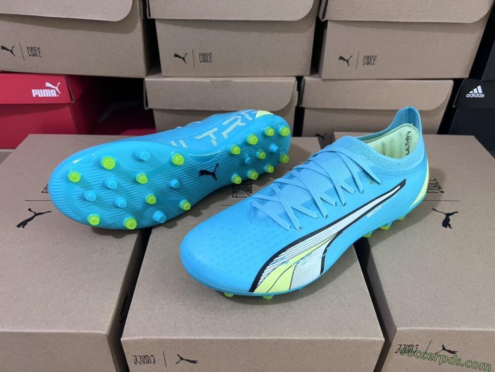 Puma Ultra Ultimate MG Low-Tops Football Boots - Blue/Yellow/Silver