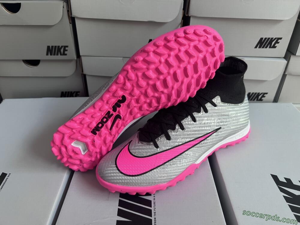Nike Mercurial Superfly 8 Elite TF High-Tops Football Shoes - Grey/Black/Pink