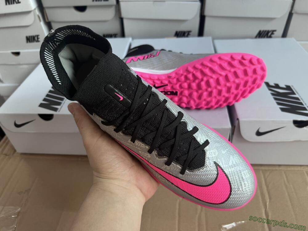 Nike Mercurial Superfly 8 Elite TF High-Tops Football Shoes - Grey/Black/Pink