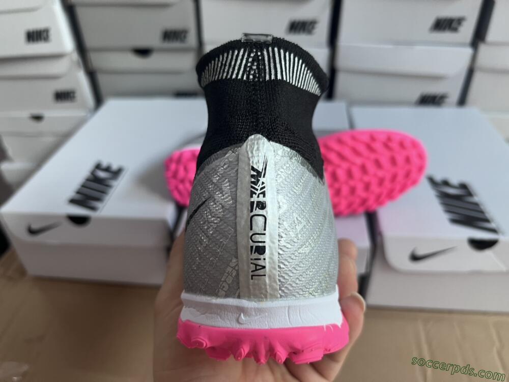 Nike Mercurial Superfly 8 Elite TF High-Tops Football Shoes - Grey/Black/Pink