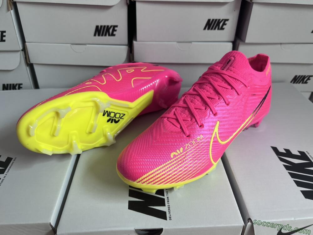 Nike Air Zoom Mercurial Vapor 15 Elite FG Low-Tops Football Boots - Pink/Green