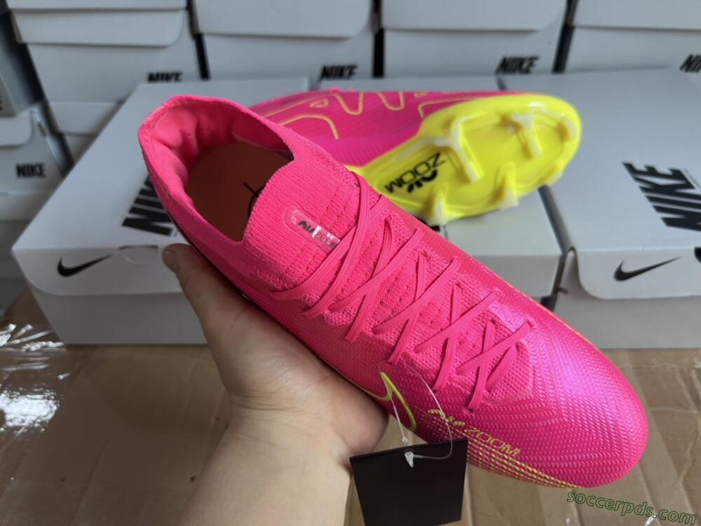 Nike Air Zoom Mercurial Vapor 15 Elite FG Low-Tops Football Boots - Pink/Green