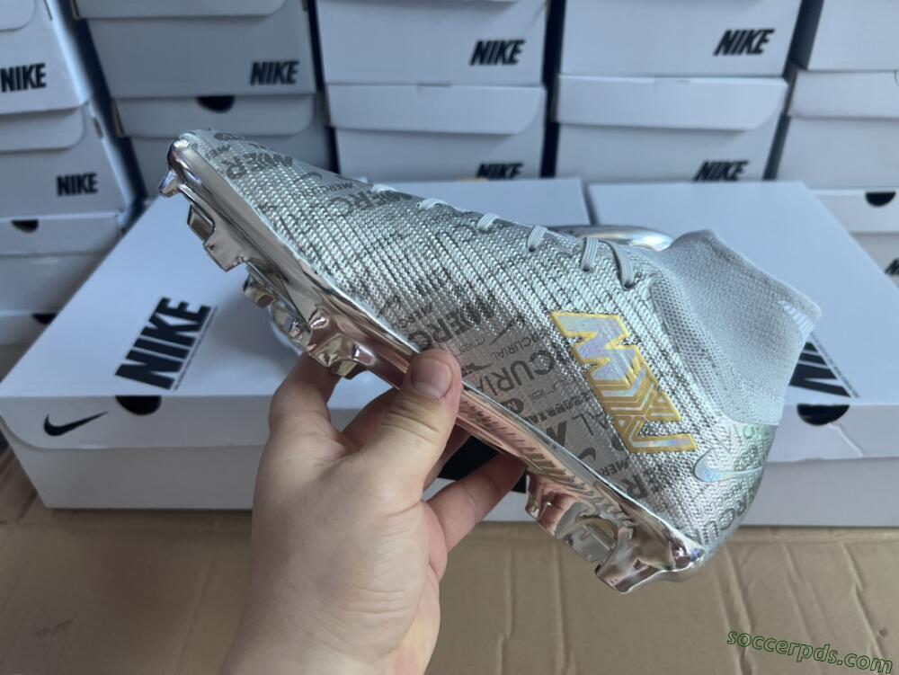 Nike Air Zoom Mercurial Superfly 9 Elite FG High-Tops Football Boots - Silver/Gold