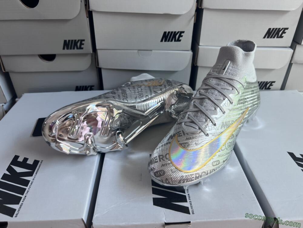 Nike Air Zoom Mercurial Superfly 9 Elite FG High-Tops Football Boots - Silver/Gold