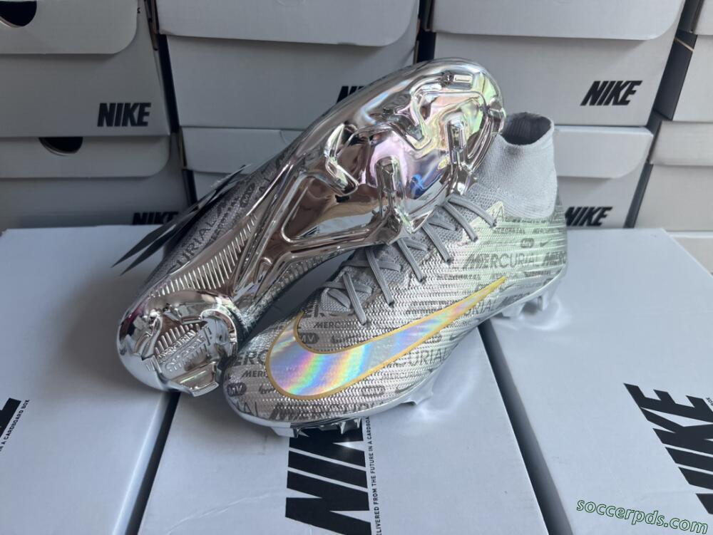 Nike Air Zoom Mercurial Superfly 9 Elite FG High-Tops Football Boots - Silver/Gold