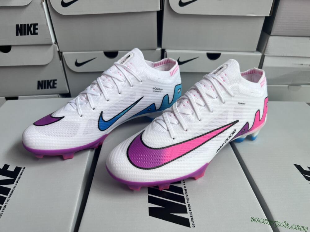 Nike Air Zoom Mercurial Vapor 15 Elite FG Low-Tops Football Boots - White/Pink/Purple