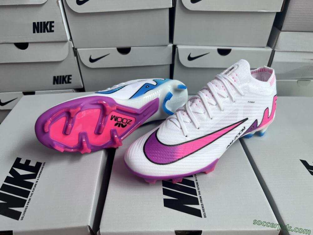 Nike Air Zoom Mercurial Vapor 15 Elite FG Low-Tops Football Boots - White/Pink/Purple