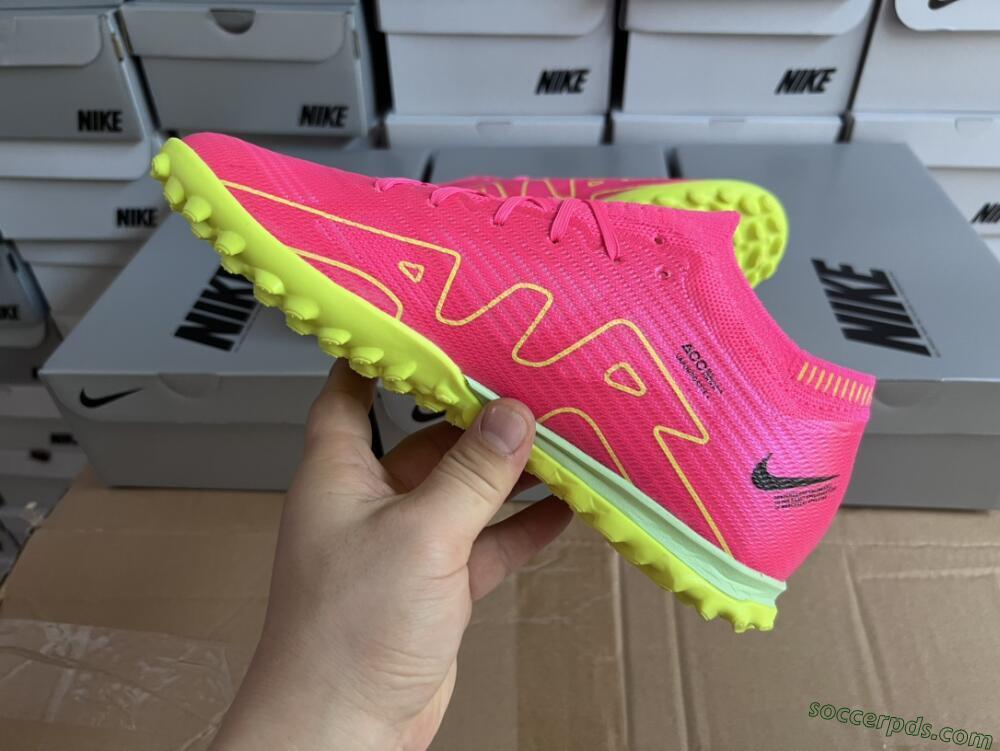 Nike Air Zoom Mercurial Vapor 15 Elite TF Low-Tops Football Shoes - Pink/Green/Black