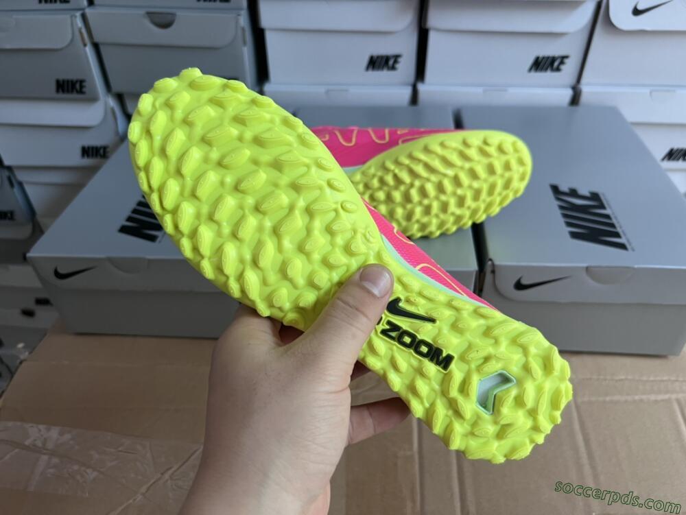 Nike Air Zoom Mercurial Vapor 15 Elite TF Low-Tops Football Shoes - Pink/Green/Black