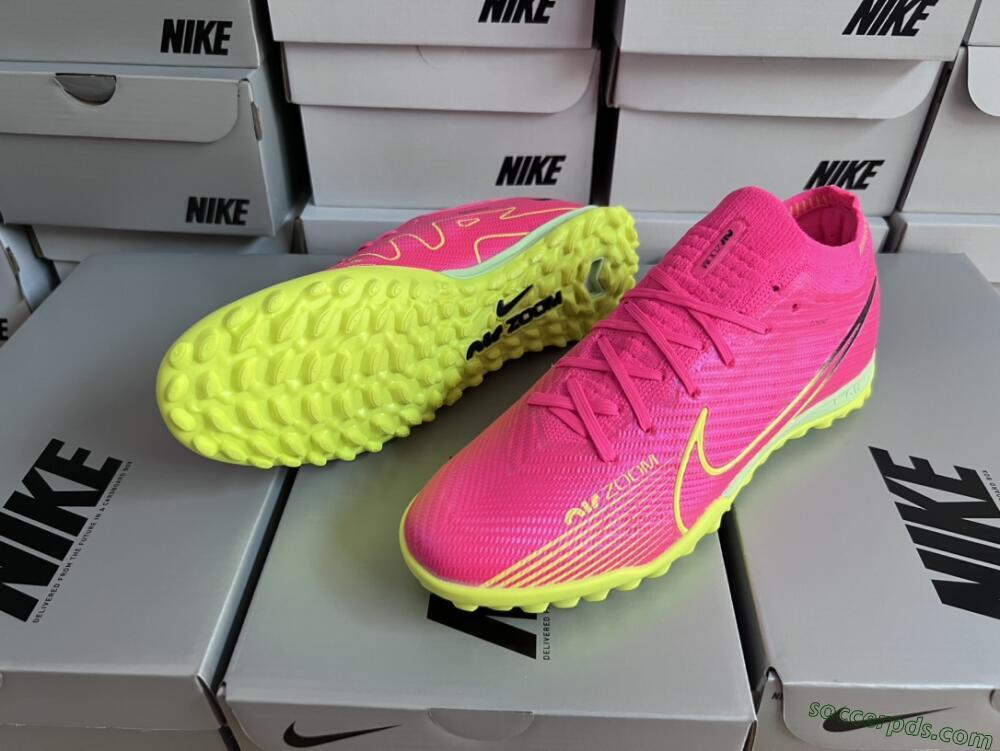 Nike Air Zoom Mercurial Vapor 15 Elite TF Low-Tops Football Shoes - Pink/Green/Black