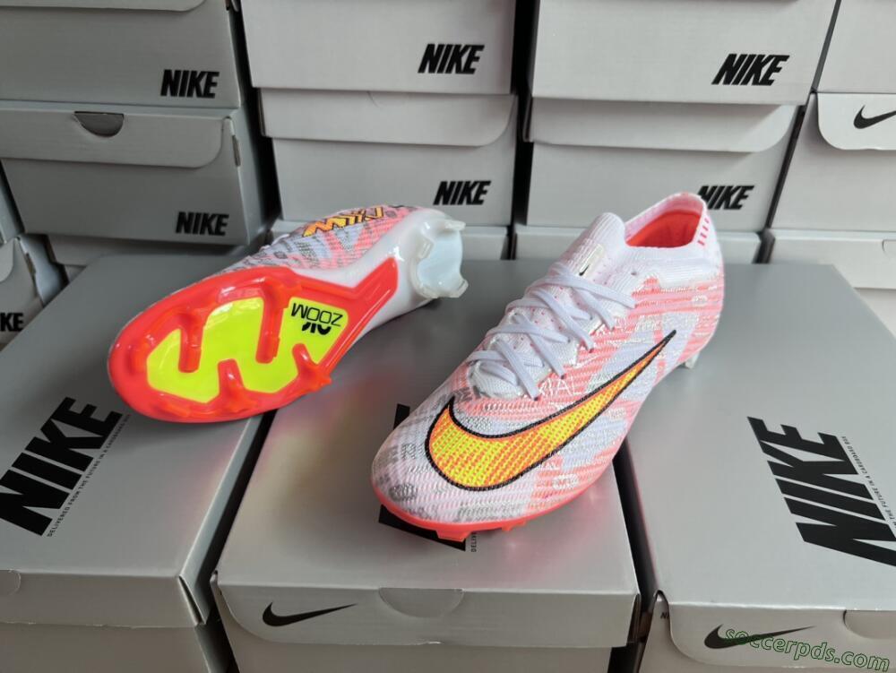 Nike Air Zoom Mercurial Vapor 15 Elite FG Low-Tops Football Boots - White/Orange/Sliver