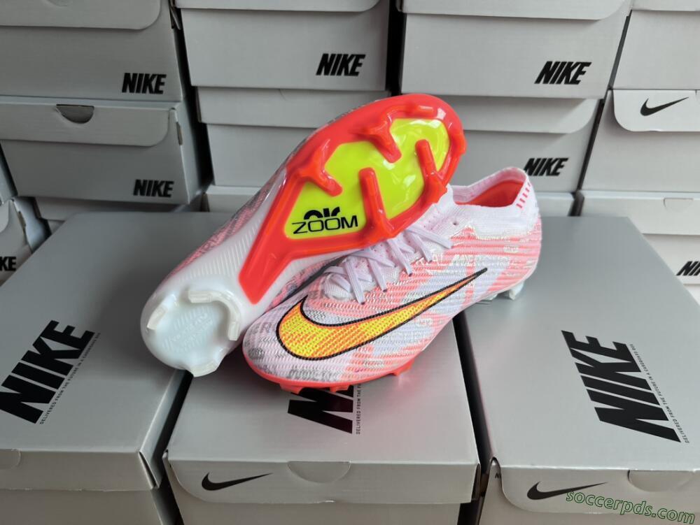 Nike Air Zoom Mercurial Vapor 15 Elite FG Low-Tops Football Boots - White/Orange/Sliver