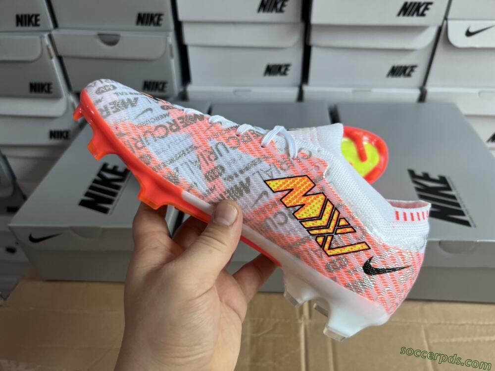 Nike Air Zoom Mercurial Vapor 15 Elite FG Low-Tops Football Boots - White/Orange/Sliver