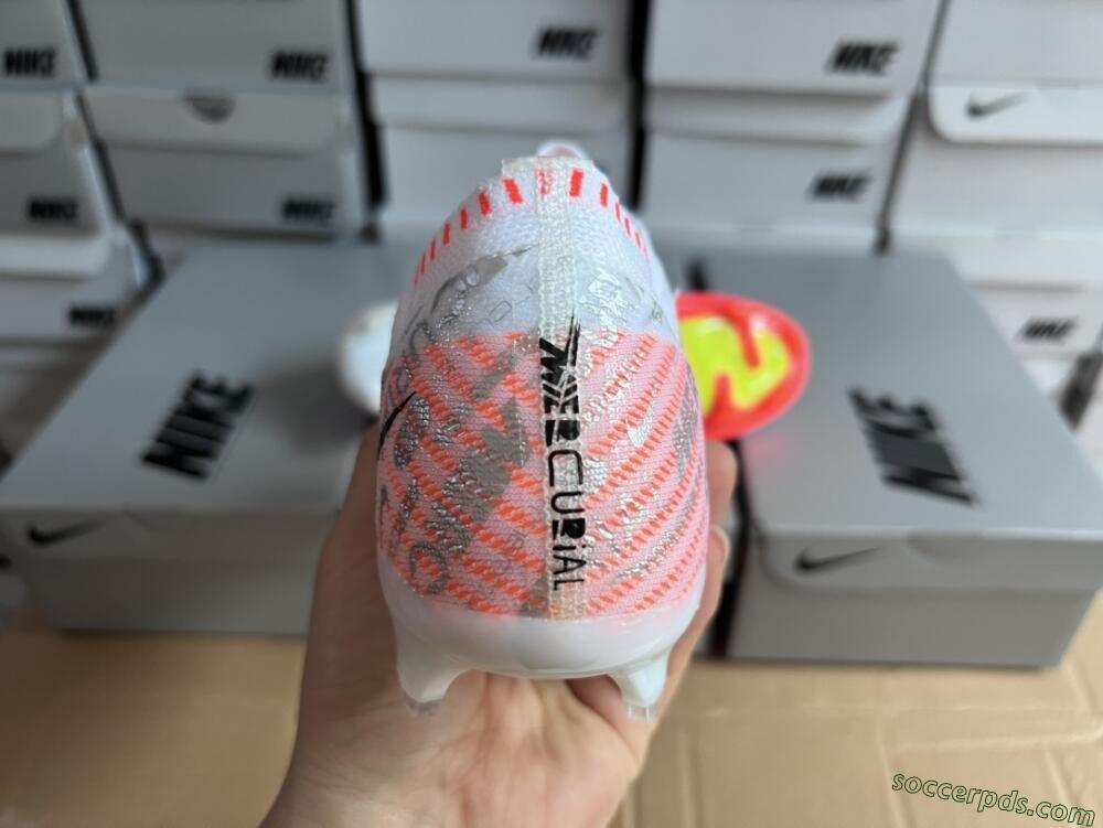 Nike Air Zoom Mercurial Vapor 15 Elite FG Low-Tops Football Boots - White/Orange/Sliver