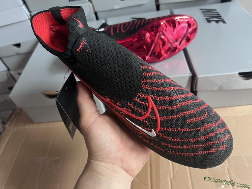 Nike Phantom GX Elite DF Link FG High-Tops Football Boots - Black/Red/White