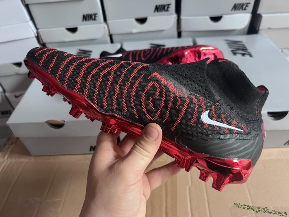 Nike Phantom GX Elite DF Link FG High-Tops Football Boots - Black/Red/White